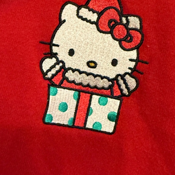 Aeropostale Red Christmas Hello Kitty cropped Full Zip Sweatshirt Women’s XXL - Picture 3 of 14